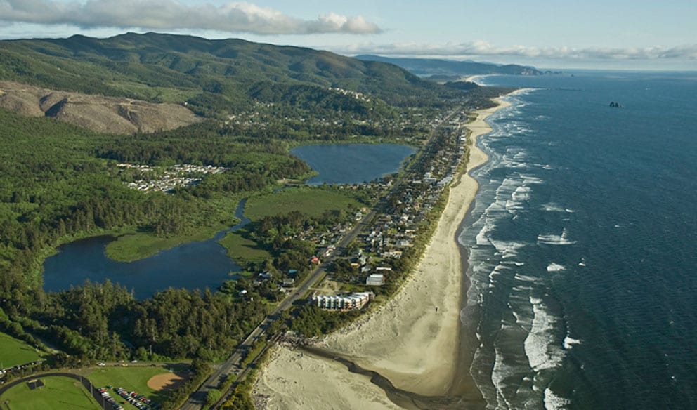 Ariel view, Rockaway Beach, Oregon