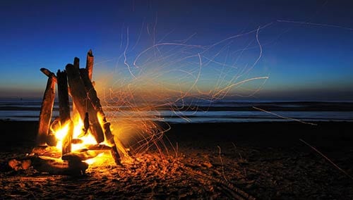Campfire on Rockaway Beach, Oregon